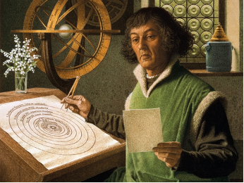 Nicolaus Copernicus, the astronomer who proposed that planets orbit around the sun.